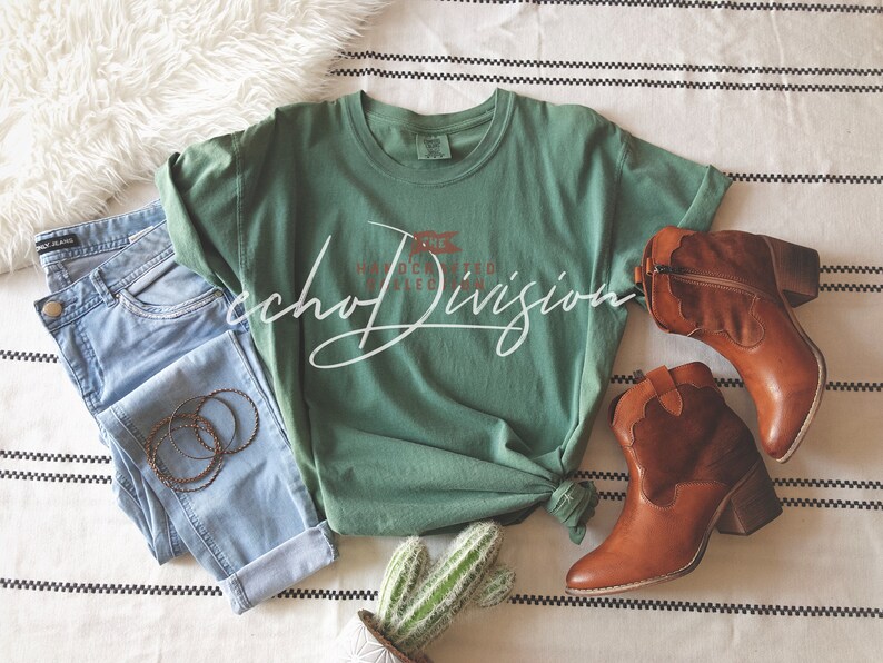 Download Shirt Mockup Comfort Colors Light Green Garment Dyed | Etsy