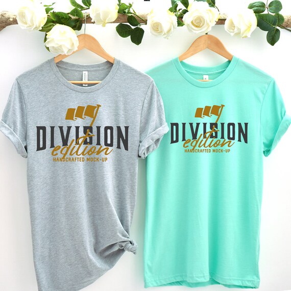 Download Couple Mockup bella canvas 3001 Shirt Athletic Heather | Etsy