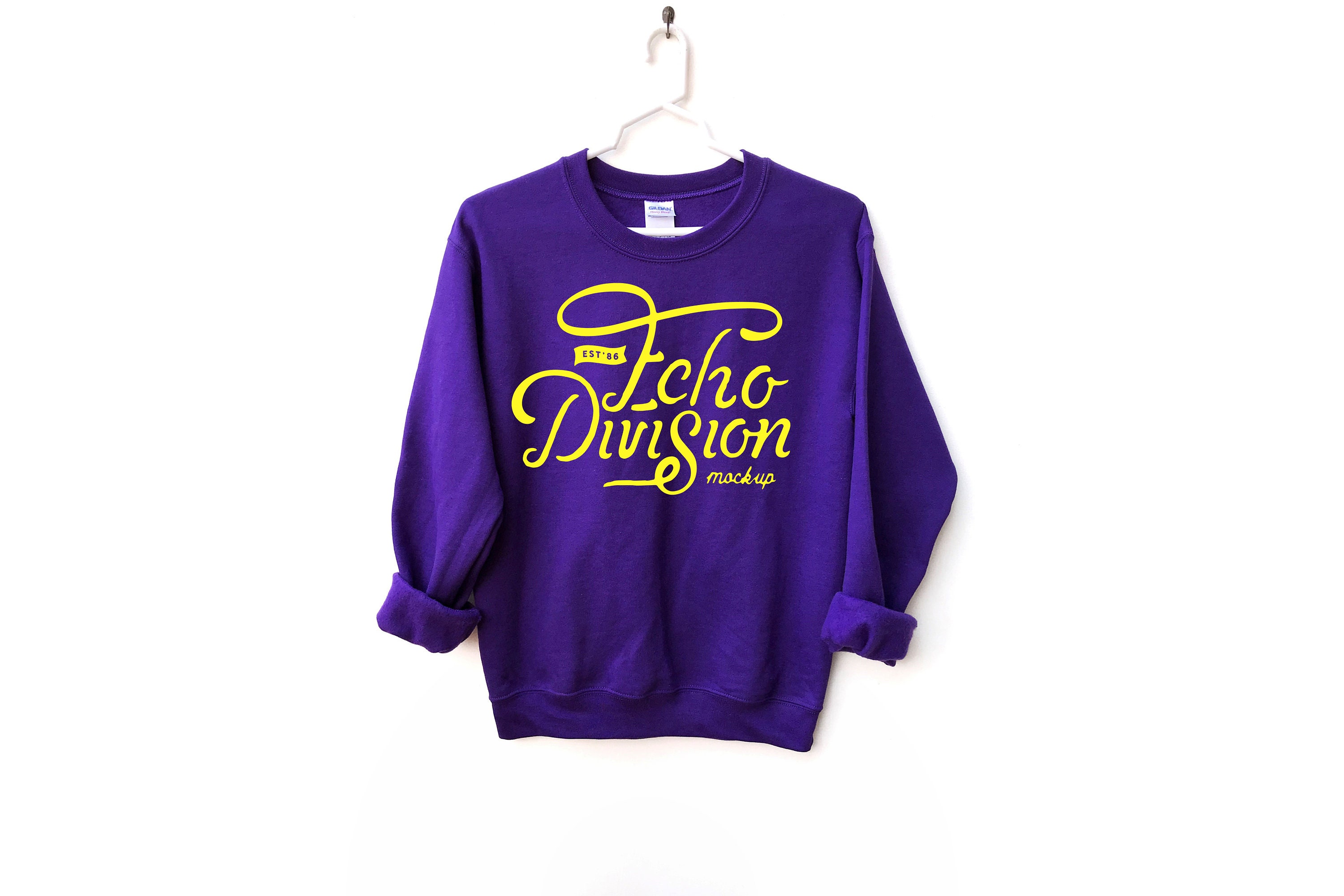 purple gildan sweatshirt