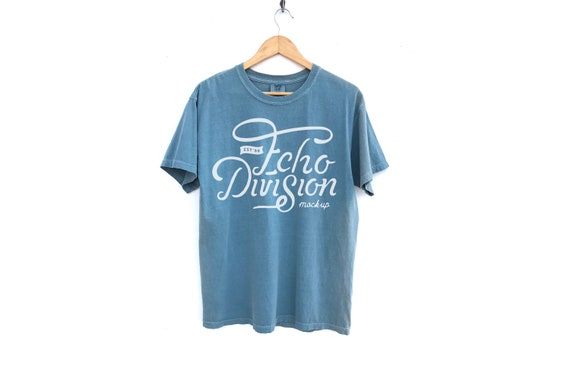 Hanging Shirt Mockup Comfort Colors Ice Blue Garment Etsy
