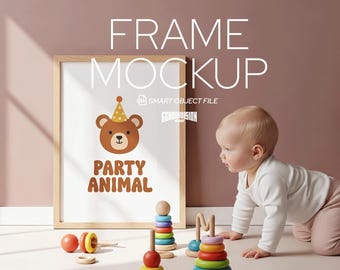 Playful Nursery Frame Mockup - PSD Poster Template – DIN A Artwork Mockup Frames