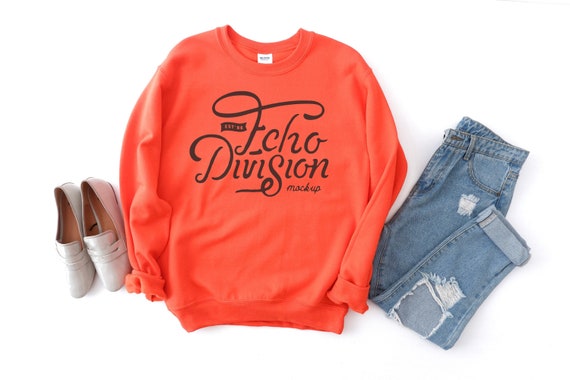 Fall Mockup Sweatshirt Mockup Gildan Mockup Orange Etsy