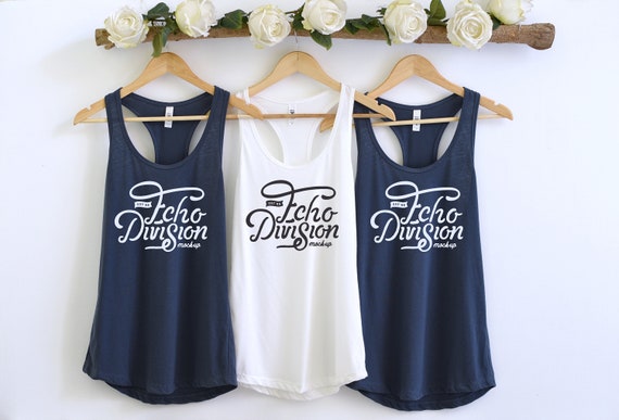 Couple Mockup Next Level 1533 White Indigo Tank Top Etsy