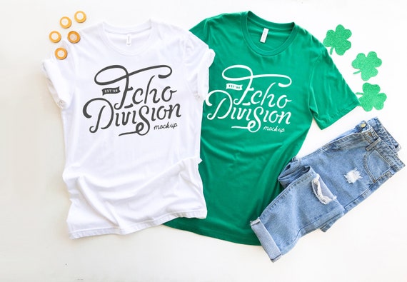 Download St Patrick S Day Shirt Mockup Couple Bella Canvas 3001 Etsy