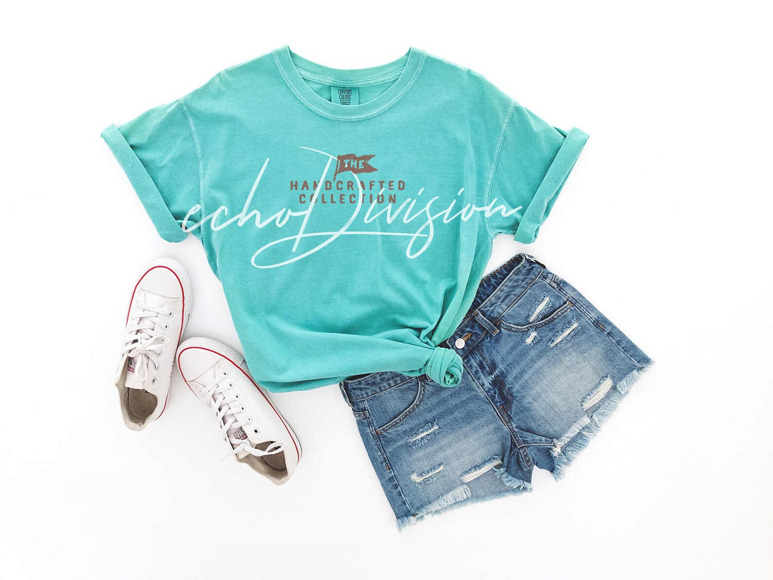 Shirt mockup Comfort Colors Seafoam Green Garment Dyed | Etsy