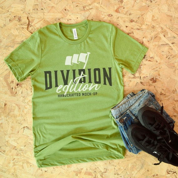 Shirt Mockup Bella Canvas 3001 Shirt Heather Green Etsy