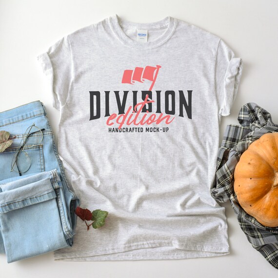 Shirt Mockup Gildan Heavy Cotton T Shirt 5000 Ash Etsy