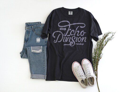 Shirt Mockup Comfort Colors Graphite Garment Dyed Etsy