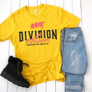 Download Bella Canvas 3001 Mockup T Shirt Mockup Maize Yellow Tshirt Etsy PSD Mockup Templates