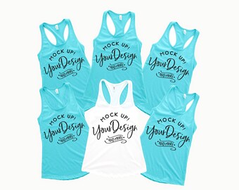 Next Level Women’s Racerback Tank – Lightweight Jersey Top (Tahiti Blue, Medium)