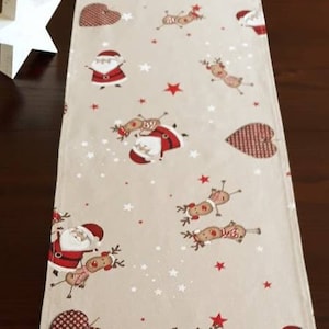 XXL Christmas table runner up to 3 m long very cute Christmas decoration Advent decoration centerpiece Christmas large Santa Claus and reindeer