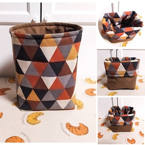 Fabric basket for turning | Bread basket, bread basket, breakfast utensil, Easter basket | Home decor | Triangle pattern
