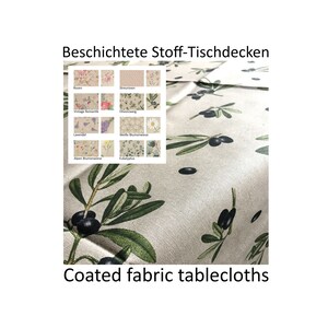 Praktische Stoff-Tischdecke beschichtet | Baumwollmischgewebe | XXL-Decke oder Mitteldecke | rechteckig oder rund | groß lang | viele Motive