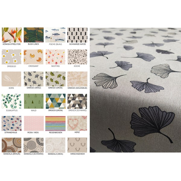 High-quality cotton tablecloth or XXL breakfast tablecloth, rectangular or round, playful or subtle in many beautiful patterns