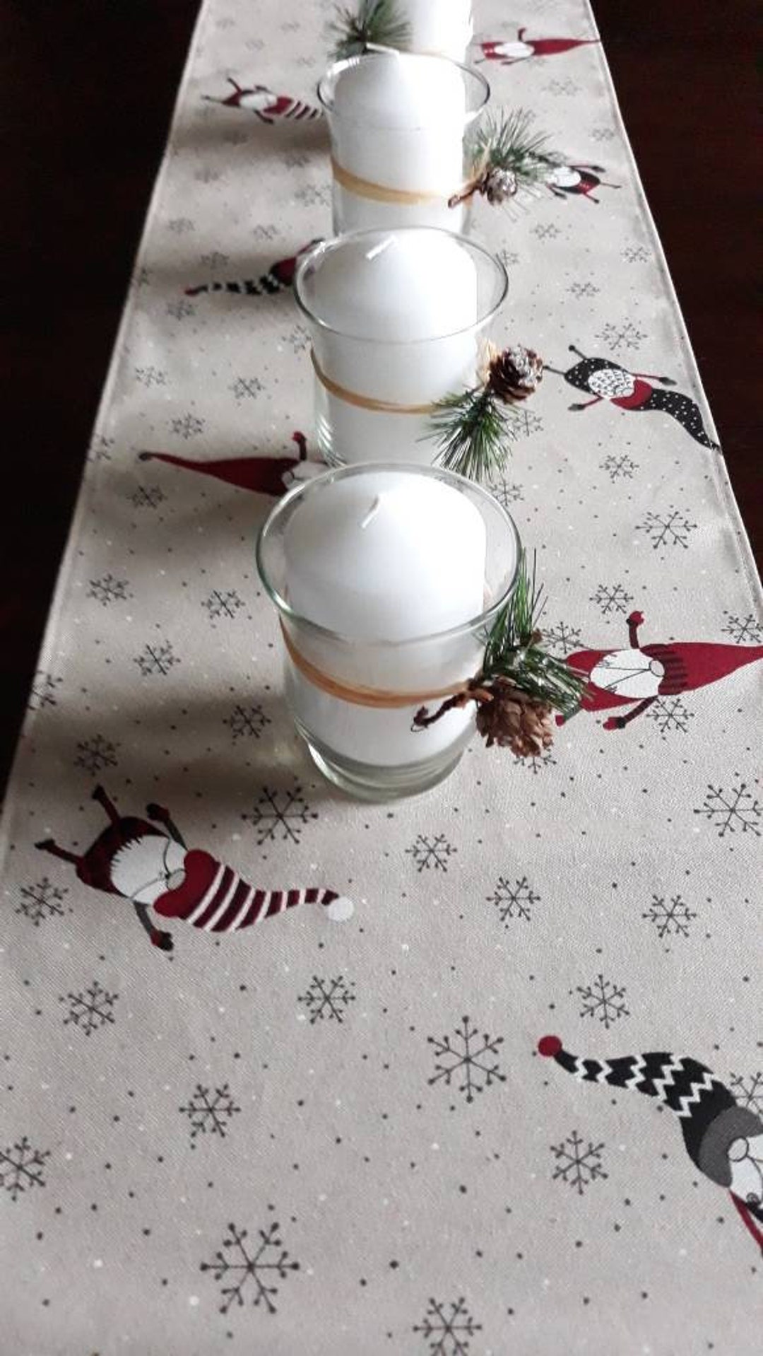 Weihnachts-Deko Tischläufer schwarz, Farbe: grau 30cm Mitteldecke Advent Länge natur sehr Weihnachten jede süß rot Wichtel breit, möglich,