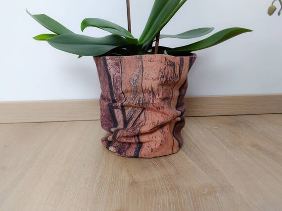 Wende-Utensilo, Blumentopf-Verschöner, Blumentopf-Abdeckung, organize, Holz, Holzboden-Muster, braun