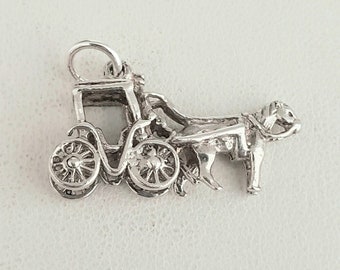純銀製シンデレラかぼちゃ馬車ミニチュア、スターリングシルバーの馬車