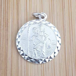 Pendentif Saint-Christophe en argent sterling vintage | Bijoux Foi