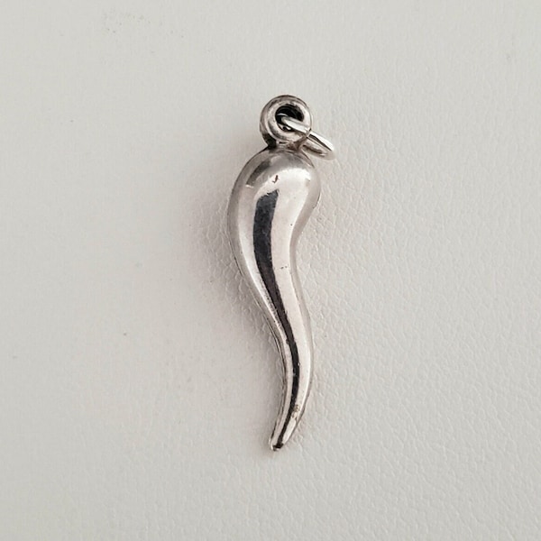 Vintage Sterling Silver Horn of Plenty Pendant | Boho Jewelry
