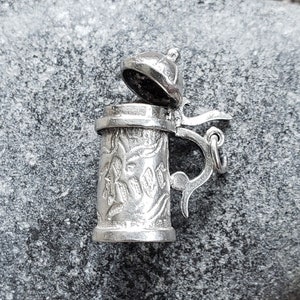 Vintage Sterling Silver Bier Tankard Charm | Mid Century Jewelry