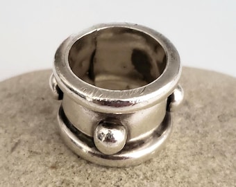 Heavy Vintage Sterling Silver Bubble Ring, Brutalist Jewelry | Ring Size UK=N USA=6.5