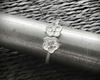 Vintage Sterling Silver Flower Toe Ring, Boho Jewelry | Ring Size UK=K.5 USA=5.375