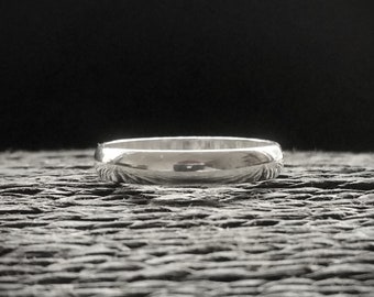 Vintage Sterling Silver Plain Band Ring, Minimalist Jewelry | Ring Size UK=U USA=10.25