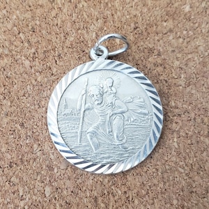 Pendentif Saint-Christophe en argent sterling vintage | Bijoux Foi