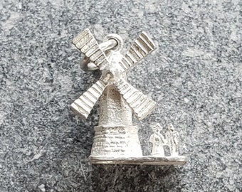 Vintage Sterling Silver Windmill Charm | Mid Century Jewelry