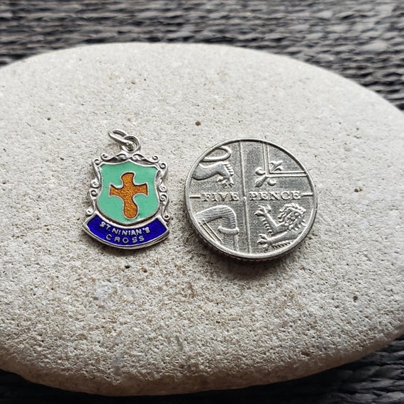 Rare Vintage Sterling Silver and Enamel St Ninian… - image 3