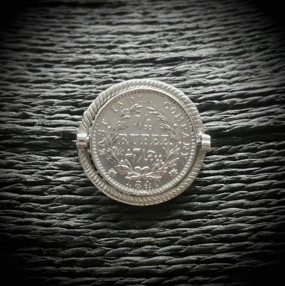 Antique Sterling Silver 1840 Indian Quarter Rupee