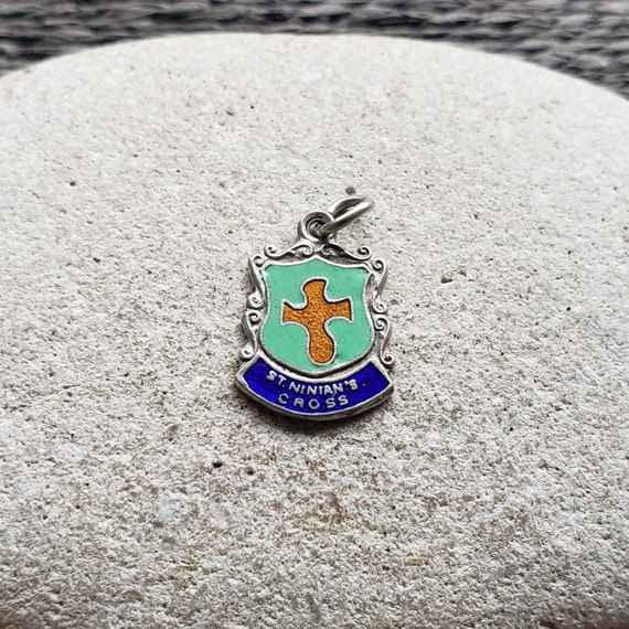 Rare Vintage Sterling Silver and Enamel St Ninian… - image 2