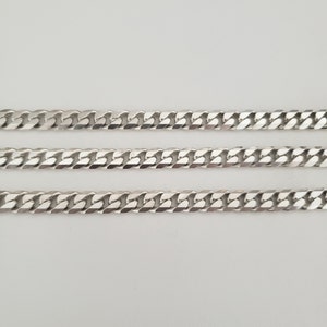 Heavy Vintage Sterling Silver Curb Chain Necklace, Retro Jewelry | Necklace Size UK=51cm USA=20in