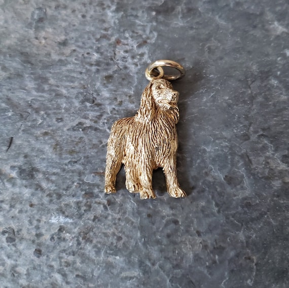 Vintage 9ct Gold Dog Pendant | Mid Century Jewelry - image 1