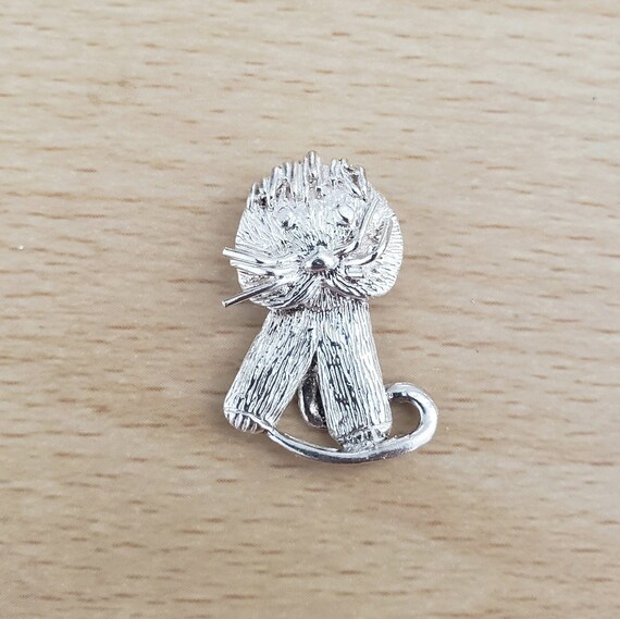 Pendentif Vintage Chat En Argent Sterling Émaillé - Bijou Créateur Avec Poinçon