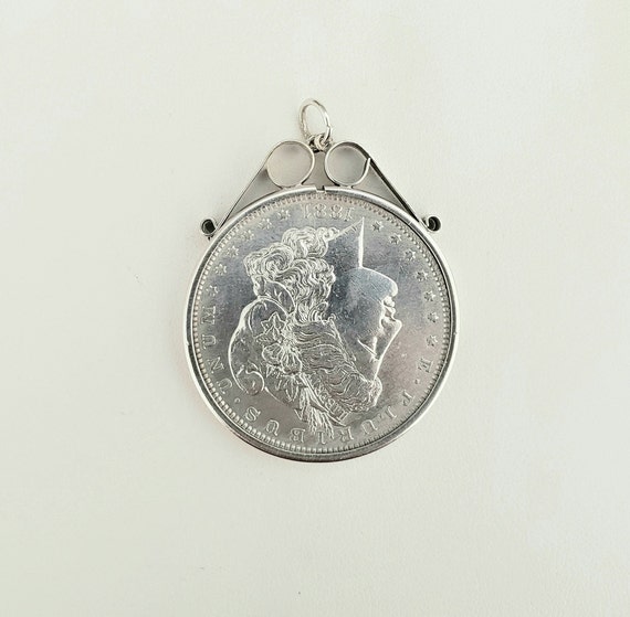 モルガン銀貨ペンダント　1881年 アンティーク スターリング シルバー 1881 モルガン 1 ドル