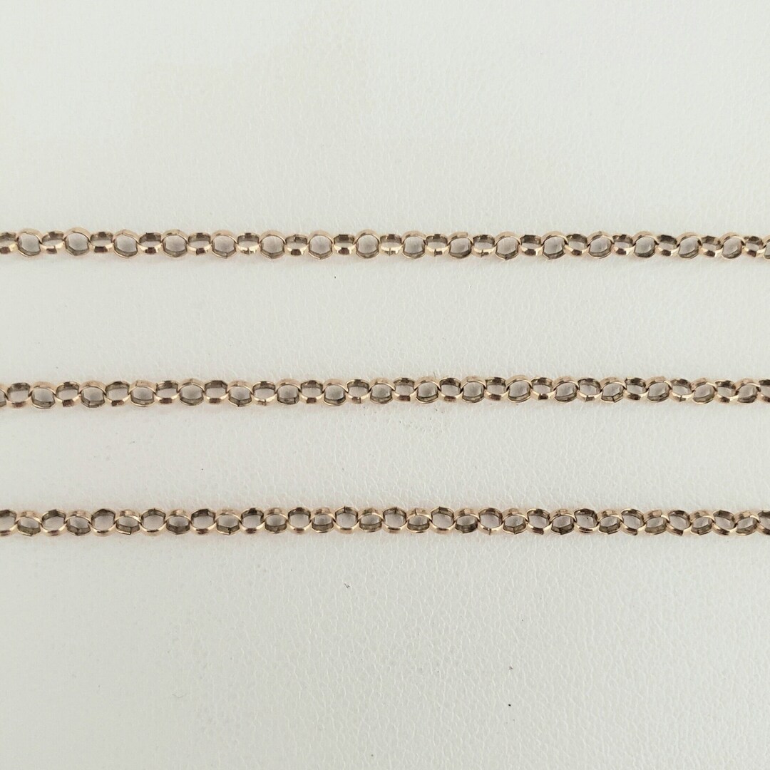Vintage 9ct Gold Rolo Chain Necklace Necklace Size Uk45cm Usa17.7in - Etsy
