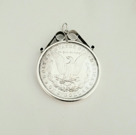 モルガン銀貨ペンダント　1881年 アンティーク スターリング シルバー 1881 モルガン 1 ドル
