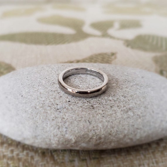Vintage 18ct White Gold Band Ring by B N Minimalist Jewelry Ring Size UKK USA5.125 Etsy