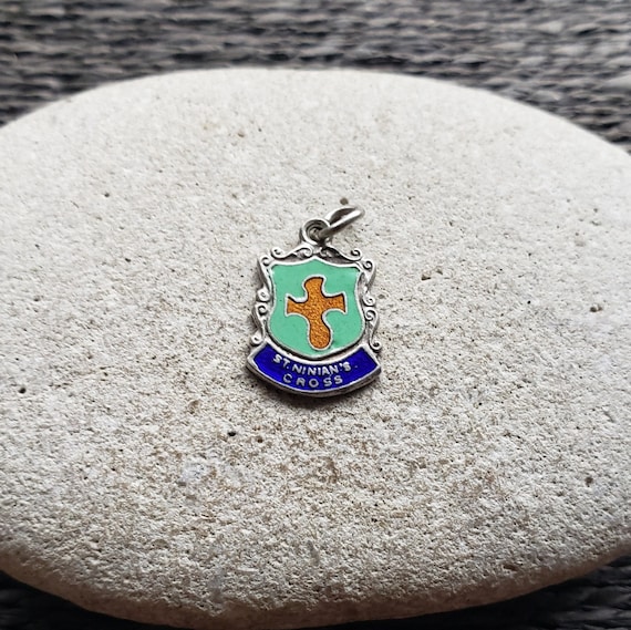 Rare Vintage Sterling Silver and Enamel St Ninian… - image 1