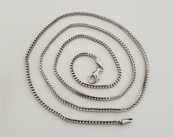 Vintage Sterling Silver Foxtail Chain Necklace | Necklace Size UK=56cm USA=22in