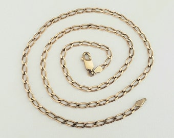 Vintage 9ct Gold Curb Chain Necklace | Necklace Size UK=46cm USA=18in