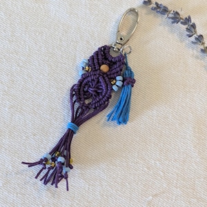 Handmade Purple Forget Me Not Angel Keychain Gift Set • Cedar Bead Diffuser • Teacher Appreciation Favors