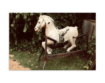 Vintage Rocking Horse Postcard 4x6