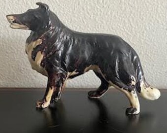 Fantastic Vintage Porcelain Brown and White Collie Lassie Dog Figurine by Norleans Made in Japan