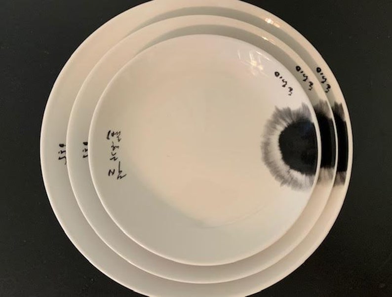 3 Scent of Hangul Bone China Plates/lie Sang Bong of Parisdesigner/for