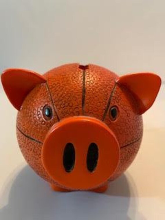 Fantastic Vintage Orange Plastic Basketball Piggy Bank Etsy