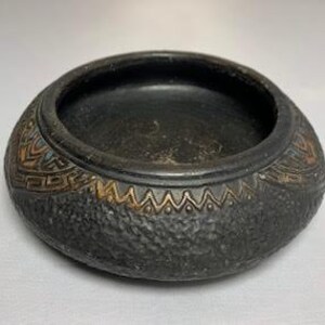 Art Deco Ceramic Footed Bowl Japan 1930s 1940s Black Pottery Decor Planter Home Living Baskets Bowls Deshpandefoundationindia Org