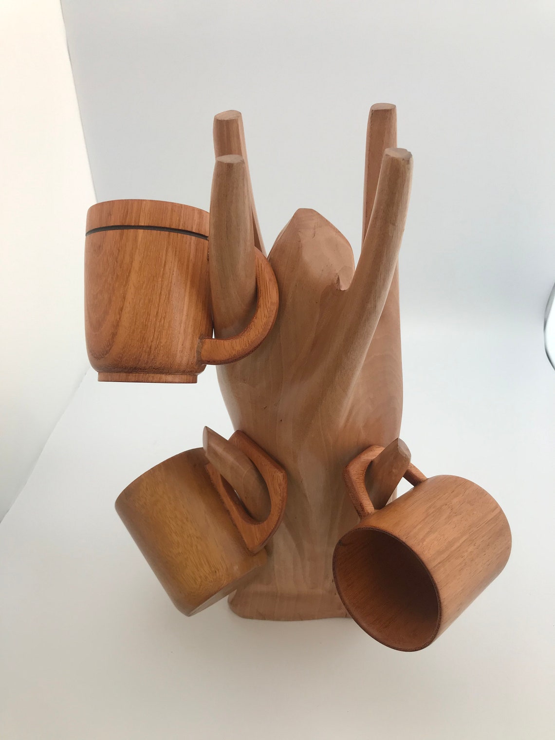 Wooden Mug Stand Cup Holder Mug Stand for 4 Cups Etsy