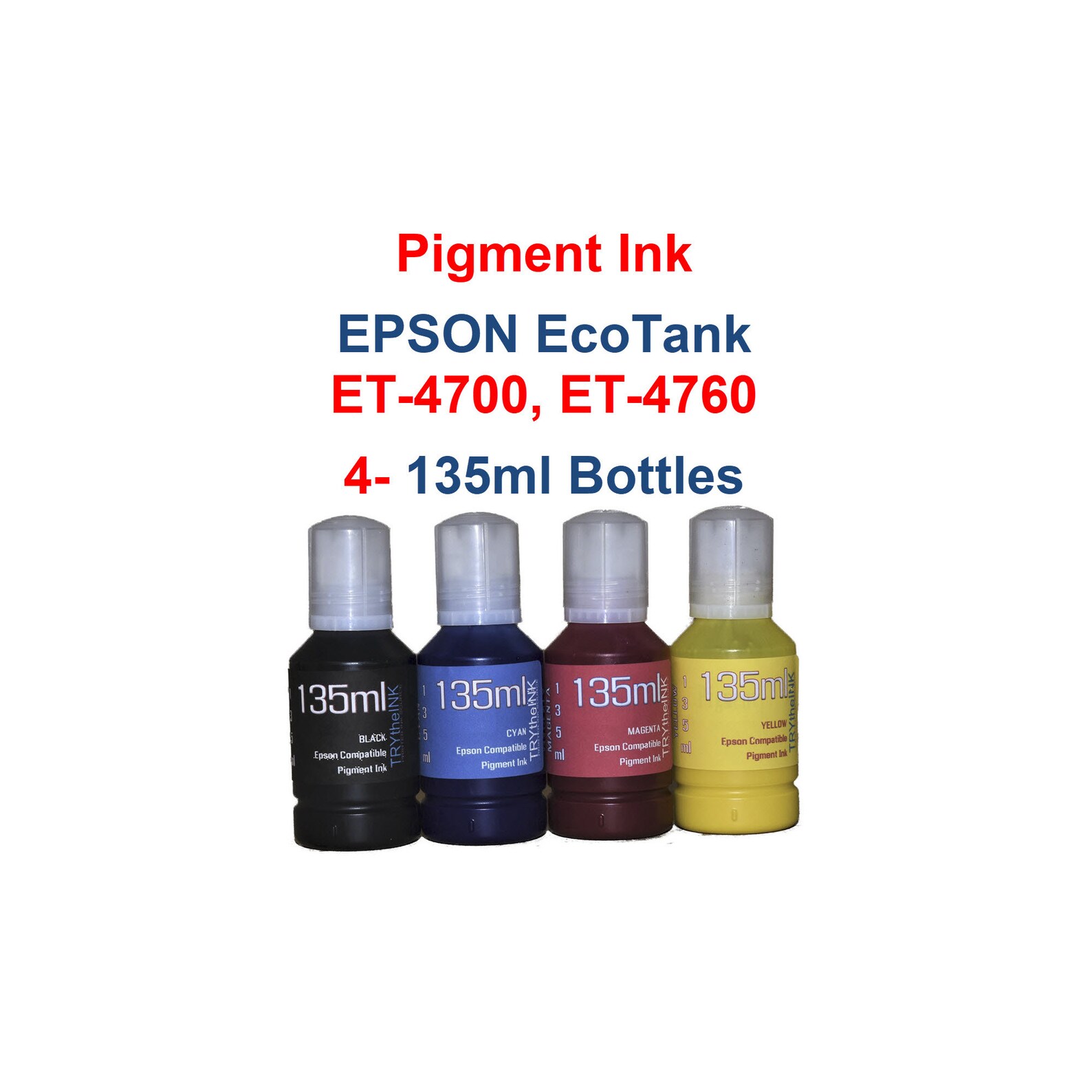 Pigment Ink 4 135ml Bottles for Epson EcoTank ET4700 ET4760 Etsy